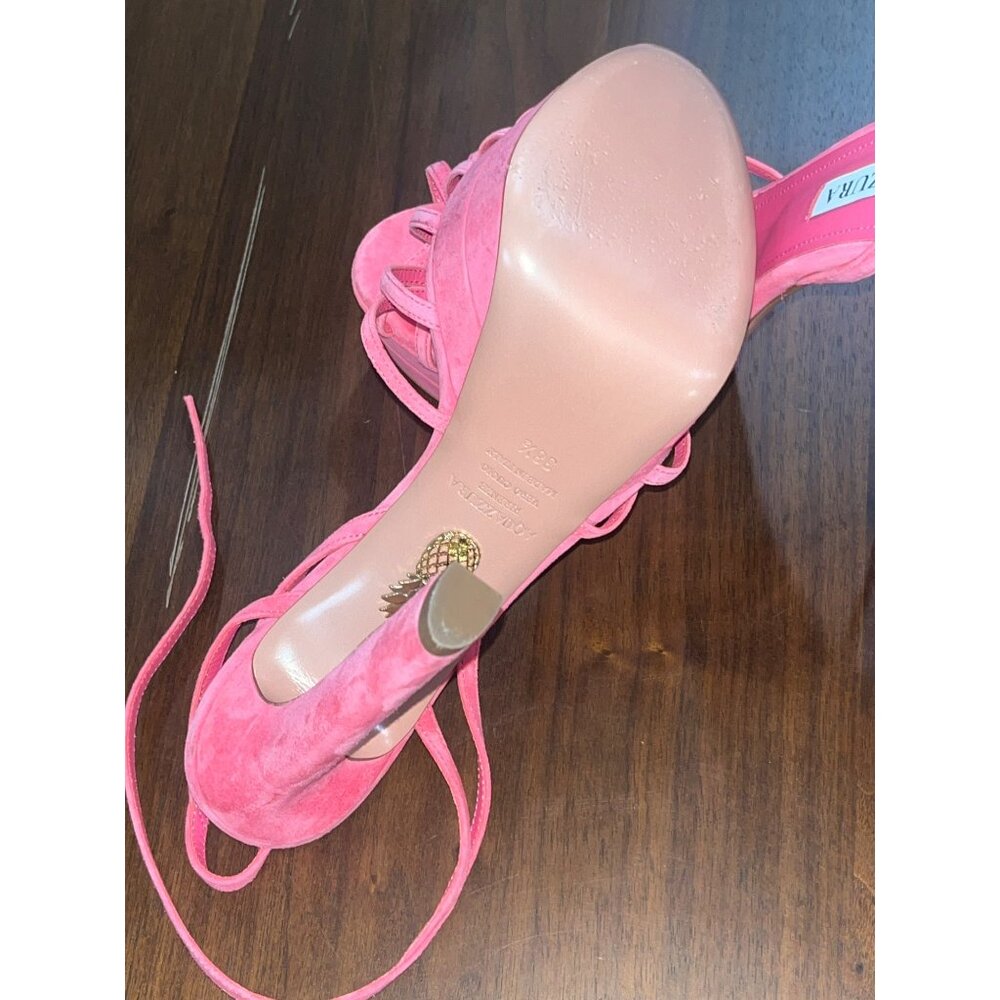 Aquazzura 130mm Flow Plateau Sandals Watermelon 38.5 With Box Pink High Heels - Picture 10 of 16